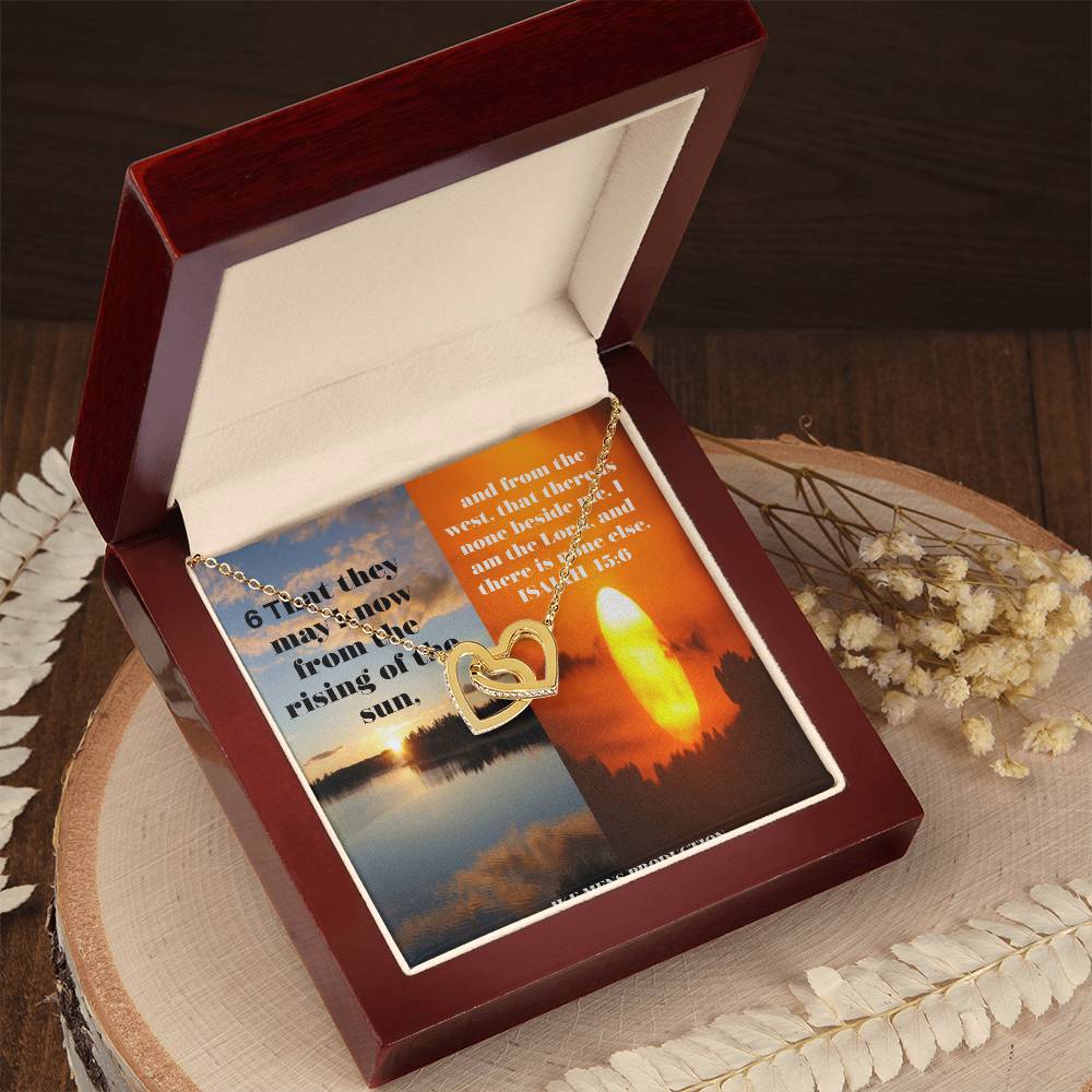 Ike Mens Collage Scripture Jewelry Interlocking Hearts Necklace