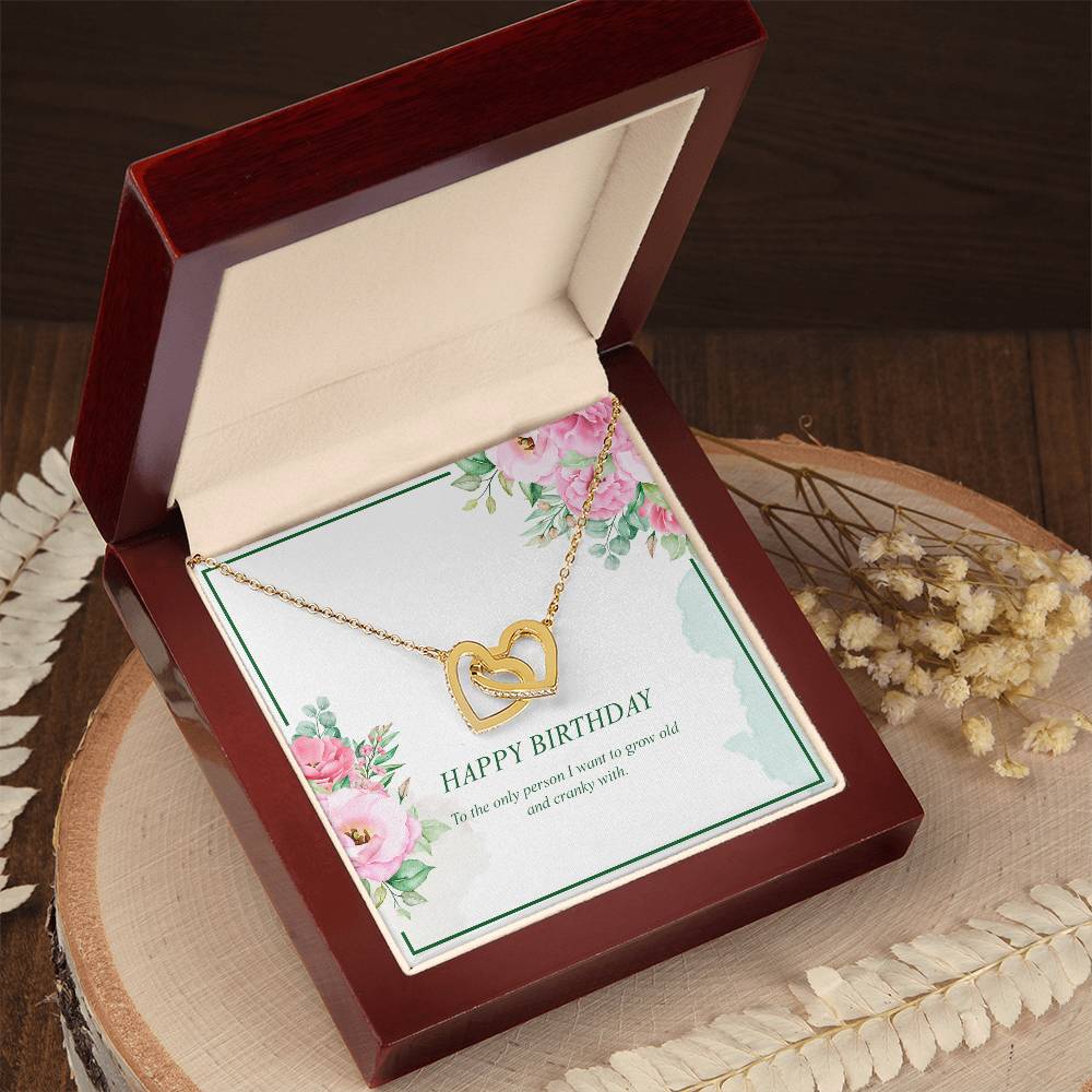 Happy Birthday Wife-Interlocking Heart Necklace Interlocking Hearts Necklace