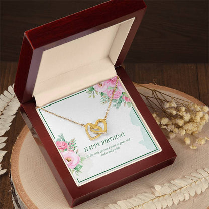 Happy Birthday Wife-Interlocking Heart Necklace Interlocking Hearts Necklace