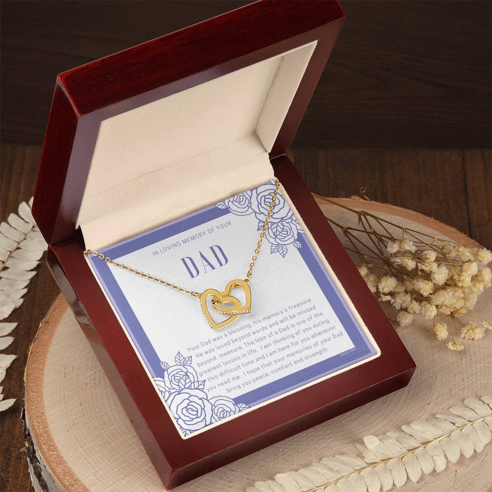 Loss Of Dad Interlocking Hearts Necklace