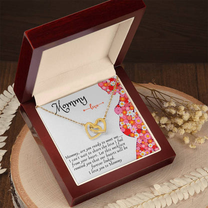Gift For Expecting Mom Interlocking Hearts Necklace
