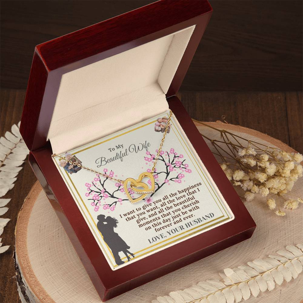 Meaningful Gift For Wife Birthday Gift For Wife From Husband Beautiful Birthday Gift For Her. Interlocking Hearts Necklace