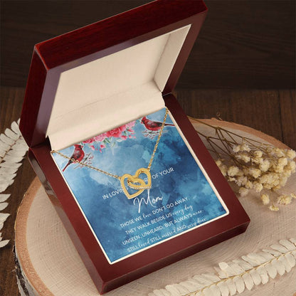 In Loving Memory Of Your Mom Interlocking Hearts Necklace Message Card