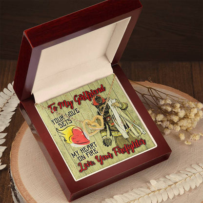 Firefighter'S Girlfriend- Interlocking Heart Necklace Interlocking Hearts Necklace
