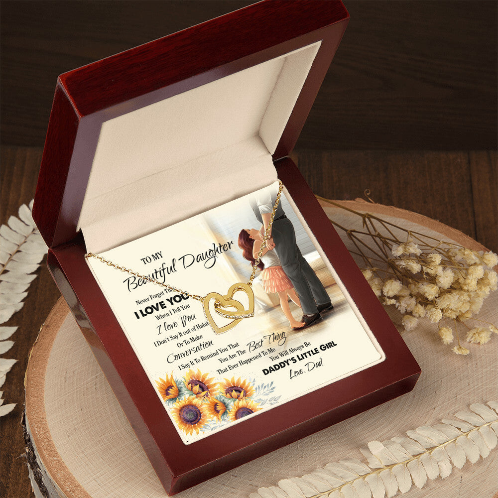Gift For Daughter Birthday Draduation Gift For Daughter From Dad Necklace For Daughter Jewelry For Daughter Interlock Necklace Interlocking Hearts Necklace