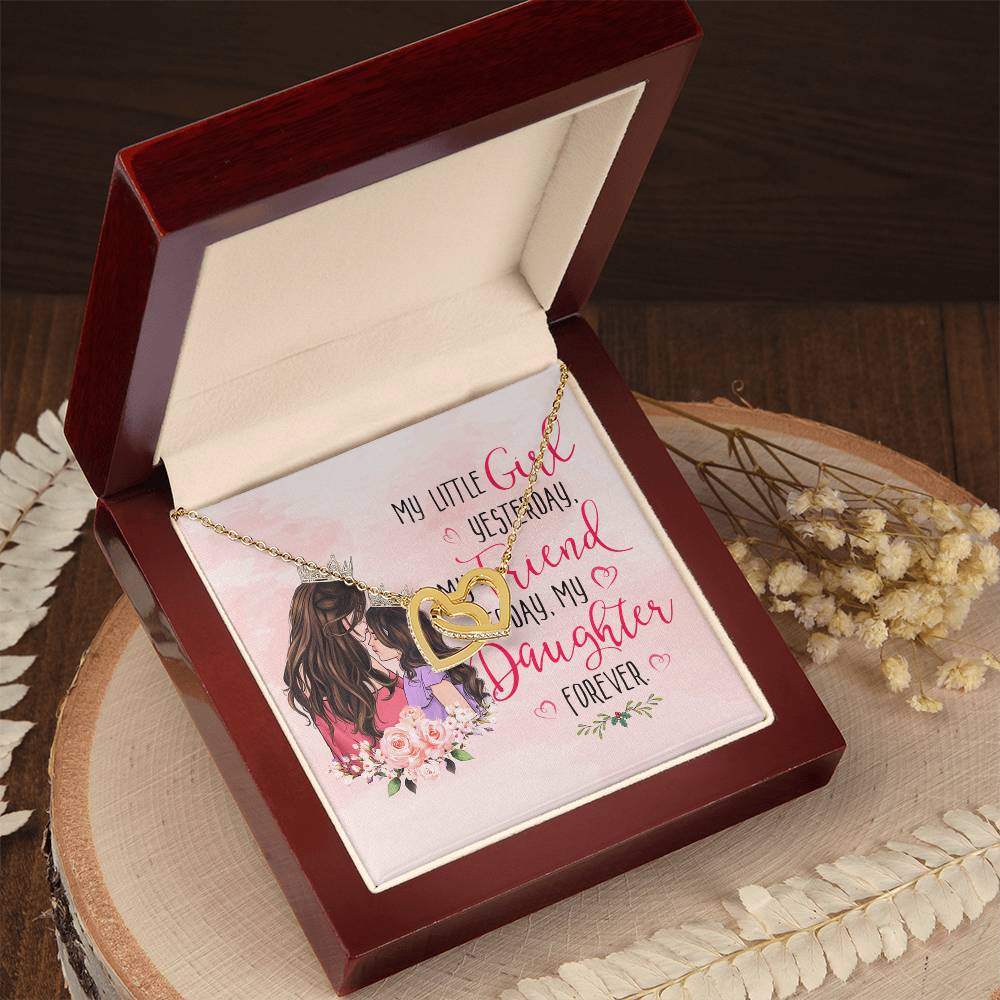 Mom And Daughter Interlocking Hearts Necklace