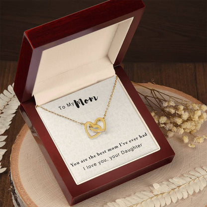 To My Mother - The Best One I'Ve Ever Had - Necklace With Message Card Interlocking Hearts Necklace
