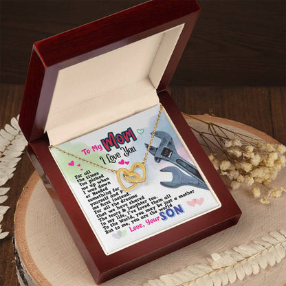 Gift For Mom- Interlocking Heart Necklace Interlocking Hearts Necklace
