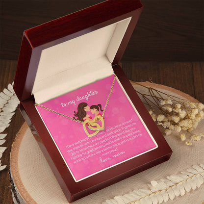 To My Lovely Daughter Interlocking Hearts Necklace