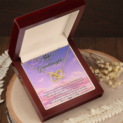 To My Granddaughter Interlocking Hearts Necklace Message Card