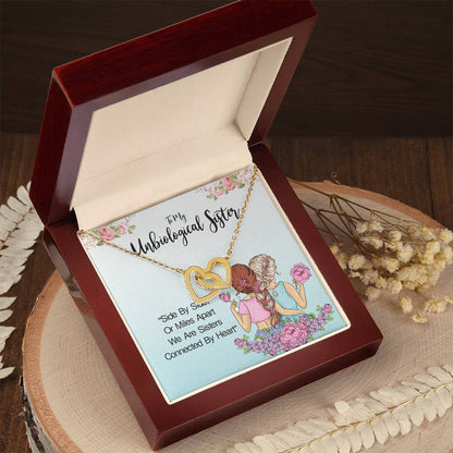 Unbiological Sister- Soul Sisters Necklace Bff Necklace Best Friend Gift Jewelry Interlocking Hearts Necklace