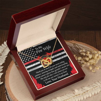 To My Fire Wife Interlocking Hearts Necklace