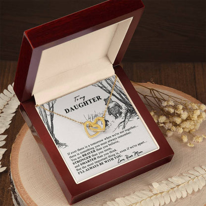 To My Daughter I Wish Yoto Face Challenges I Love You Love Your Mom Mother Day Gift For Daughter From Mom Necklessu The Strength Interlocking Hearts Necklace