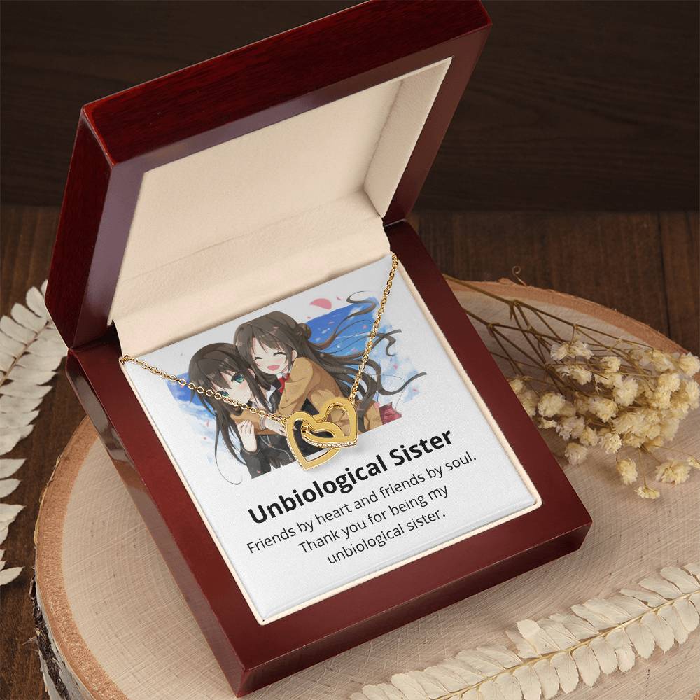 Unbiological Sister - Necklace Interlocking Hearts Necklace