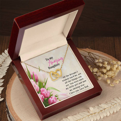 A Graduation Gift From Dad-Two Hearts Necklace-To My Amazing Daughter Interlocking Hearts Necklace