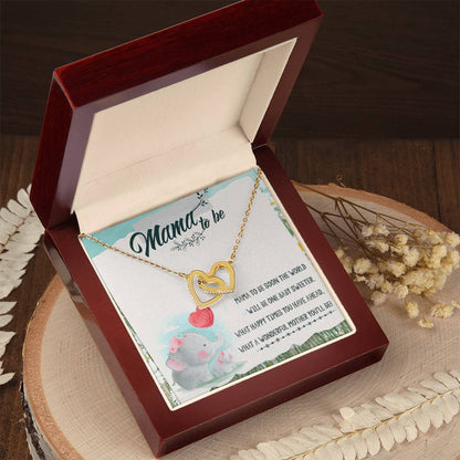 Mama To Be Interlocking Hearts Necklace Message Card