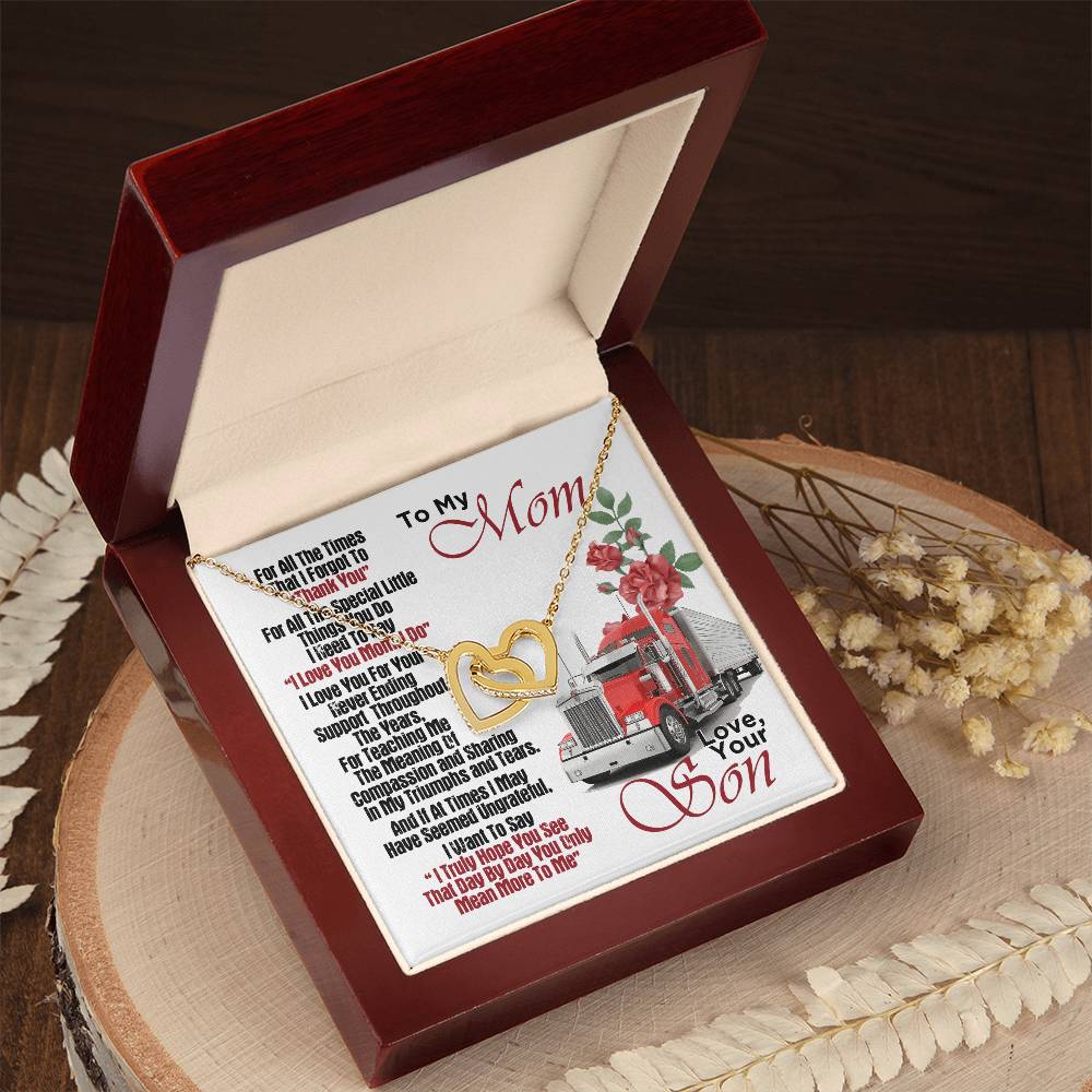 Trucker'S Mom- Interlocking Heart Necklace Interlocking Hearts Necklace