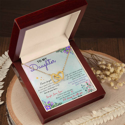 To My Daughter - Interlocking Hearts Necklace