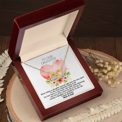 Unique Gift For Your Daughter'S Birthday - Interlocked Heart Necklace Interlocking Hearts Necklace