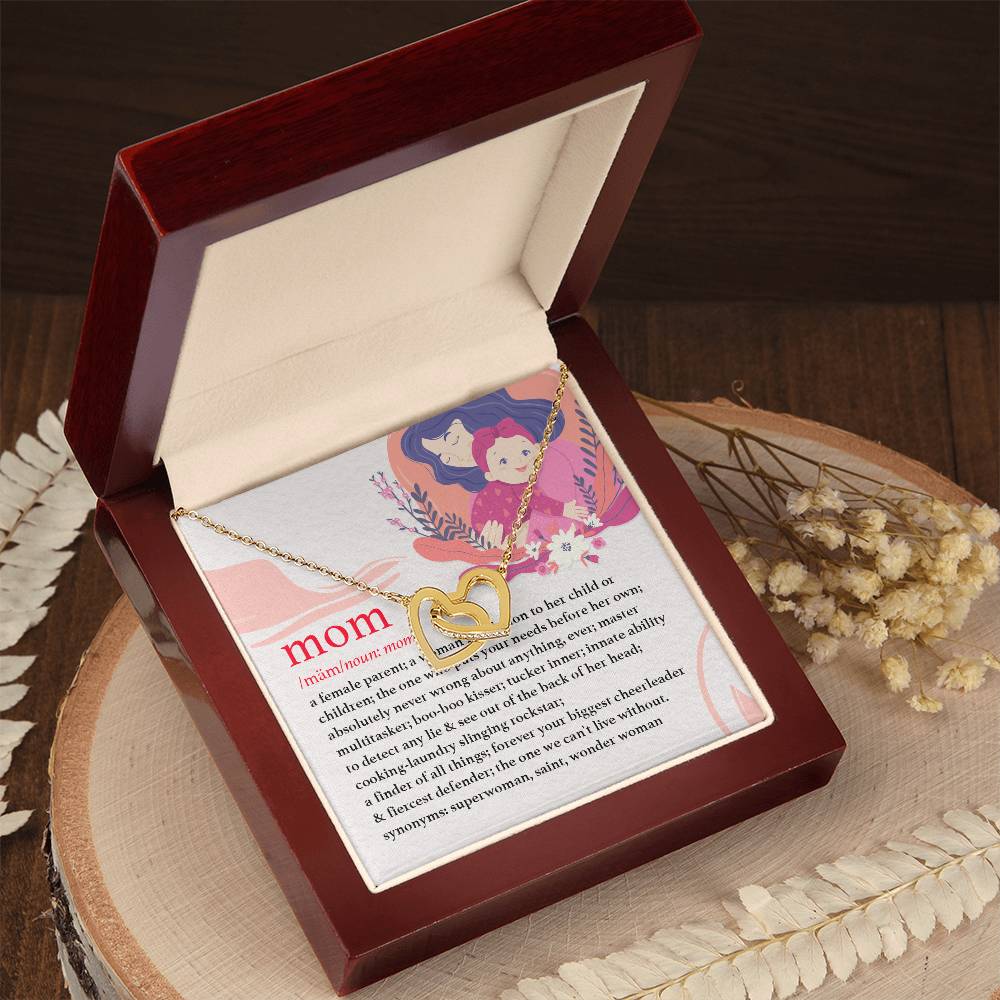 Gift For Mothers - Mom Is - The Interlocking Heart Necklace Interlocking Hearts Necklace