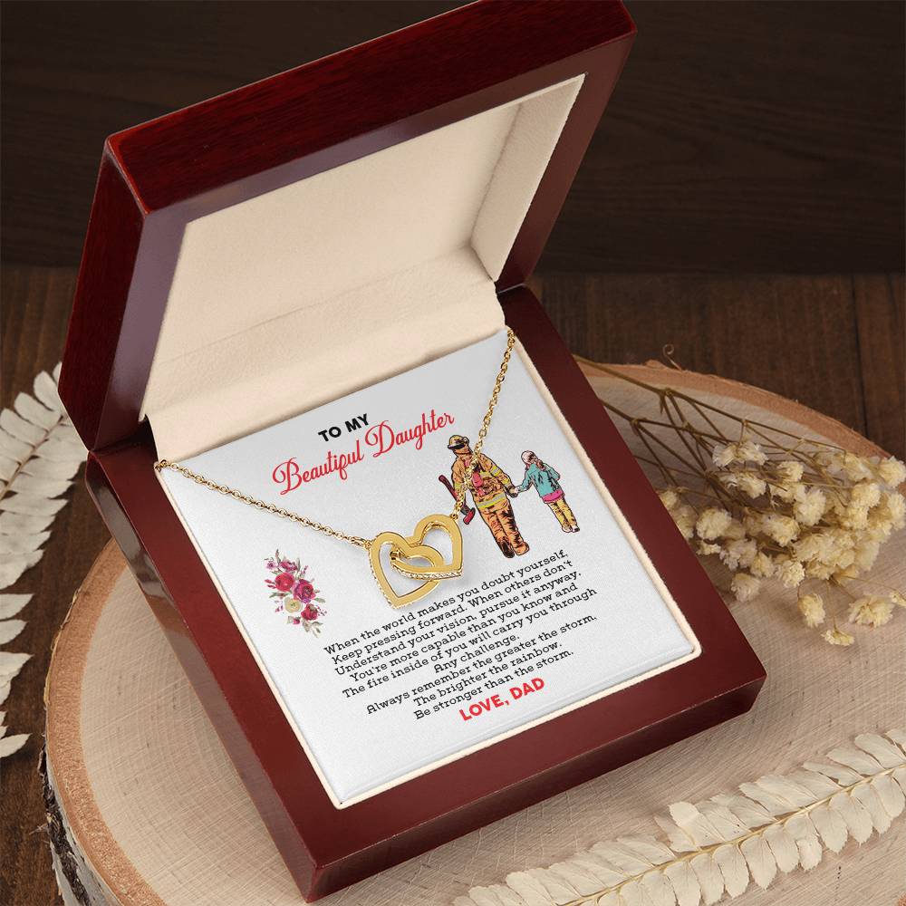 Firefighter'S Daughter - Interlocking Heart Necklace Interlocking Hearts Necklace