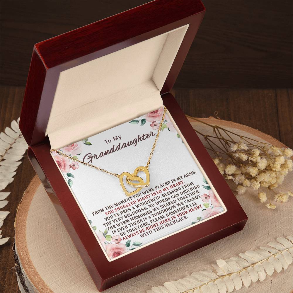 To My Granddaughter Interlocking Hearts Necklace