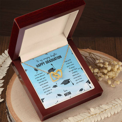 Graduation Gift For Daughter Single Pearl Necklace Personalized Graduation Jewelry For College Senior Graduation Graduation Gift For Her Interlocking Hearts Necklace