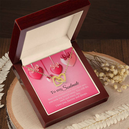 To My Soulmate - Interlocking Heart Necklace Interlocking Hearts Necklace