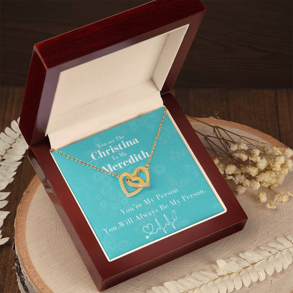 You Are The Cristina To My Meredith Joined Hearts Necklace Interlocking Hearts Necklace