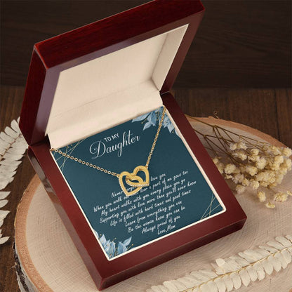 To My Daughter Interlocking Hearts Necklace Message Card