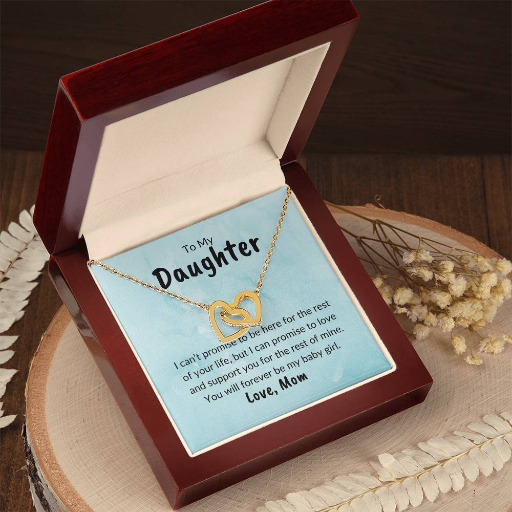 To My Daughter - Forever My Baby Girl Interlocking Hearts Necklace