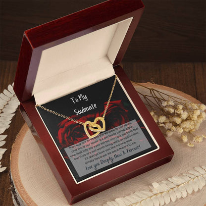 To My Soulmate Interlocking Hearts Necklace