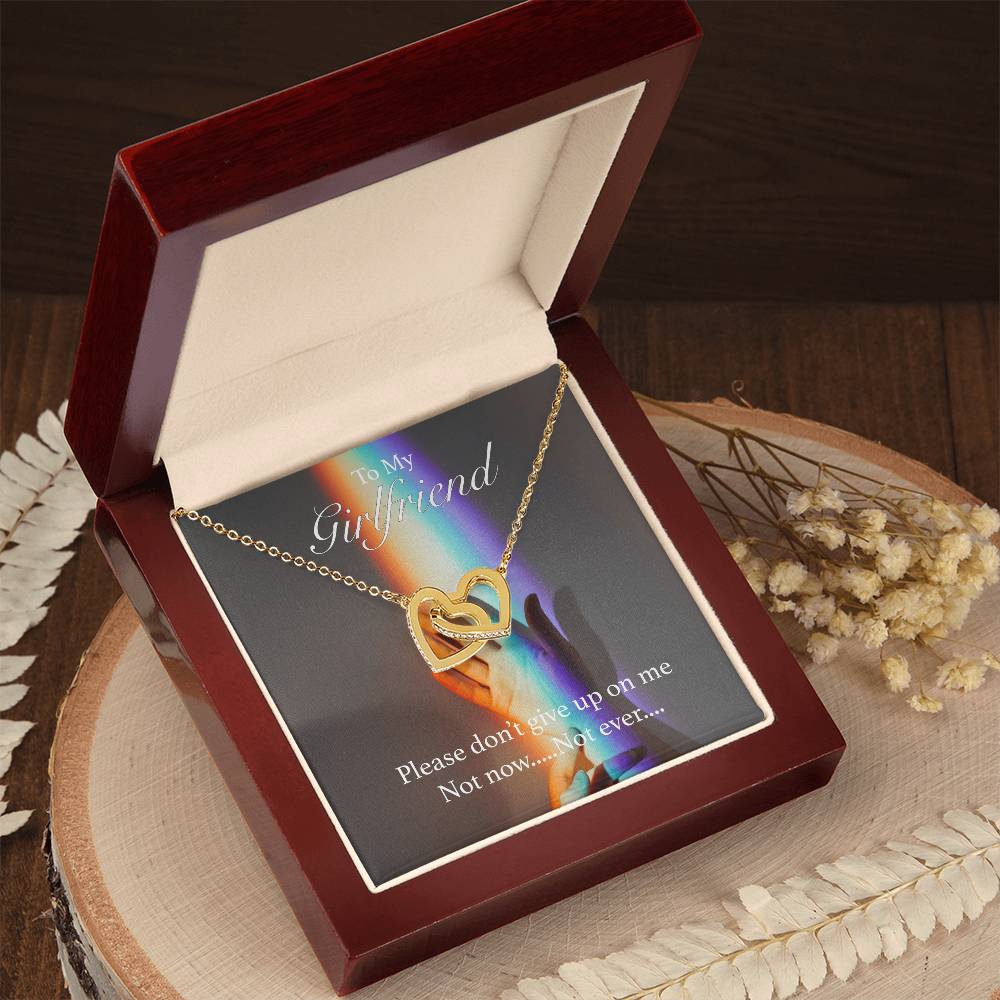 Please Don'T Give Up On Me Interlocking Hearts Necklace