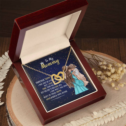 To My Mommy From Your Tummy Interlocking Hearts Necklace