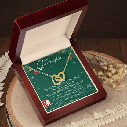To My Granddaughter Interlocking Hearts Necklace Message Card