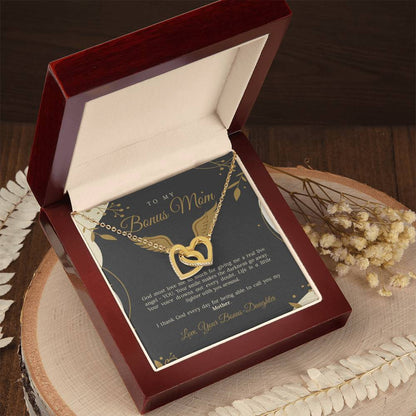 To My Bonus Mom Interlocking Hearts Necklace