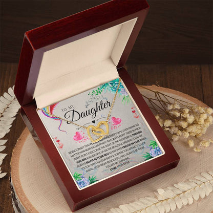 To My Daughter Interlocking Hearts Necklace