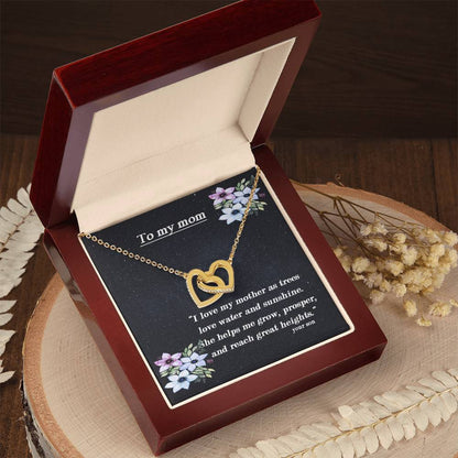 To My Mom I Will Always Be There Dragonfly Necklace Gift For Mom From Son Birthday Mother'S Day Christmas Present Interlocking Hearts Necklace