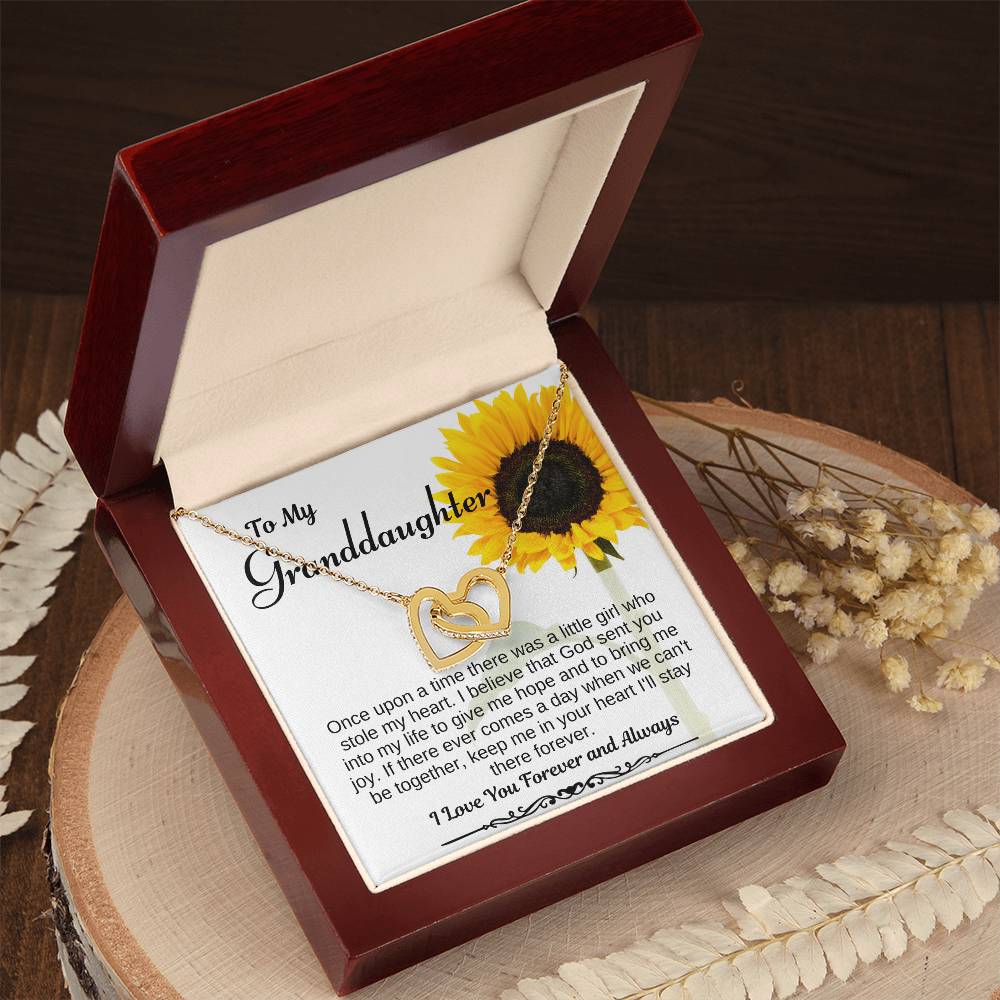 To My Granddaughter Interlocking Heart Necklace Interlocking Hearts Necklace