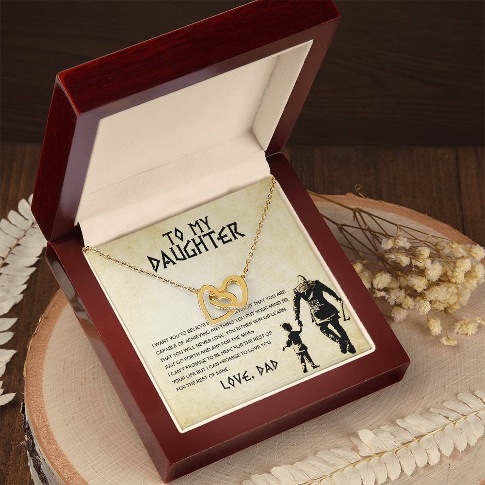 Go Forth And Aim For The Skies Interlocking Hearts Necklace