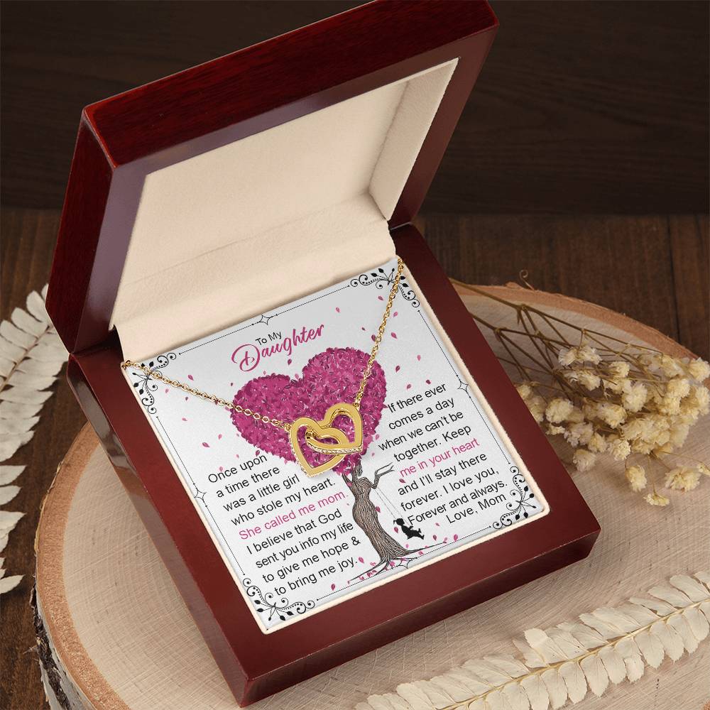 To My Daughter Interlocking Hearts Necklace