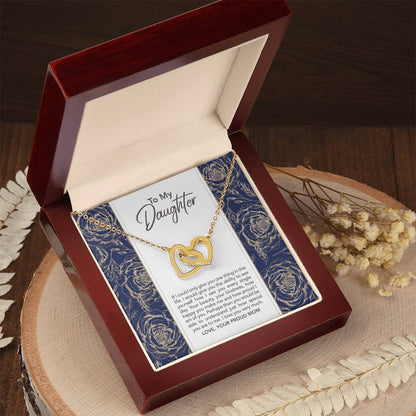 To My Dearest Daughter Proud Mom Proud Mama Mother And Daughter Gift Gift From Mother To Daughter Bond Relationship Interlocking Heart Necklace Interlocking Hearts Necklace