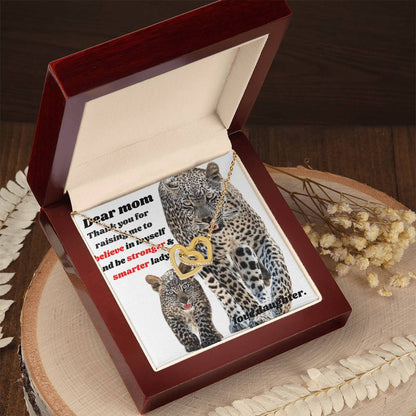 Thank You Mom Interlocking Hearts Necklace