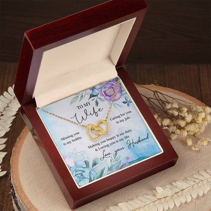 Making You Happy Is My Duty - Great Gift For Wife Interlocking Hearts Necklace