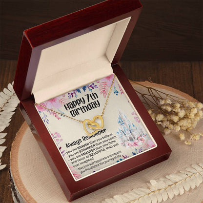 Happy 7Th Birthday Gift For Daughter Gift For 7 Years Old Birthday Teen Girl Daughter Necklace Gift Interlocking Hearts Necklace