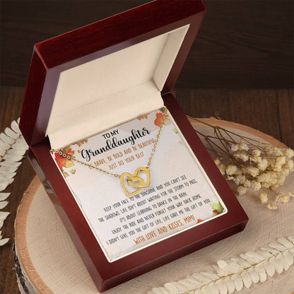 To My Granddaughter Interlocking Hearts Necklace Message Card