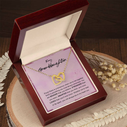 You'Ll Always Be In My Heart Interlocking Hearts Necklace Gift For Granddaughter