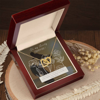 Double Interlocking Hearts Necklace For Mother'S Day