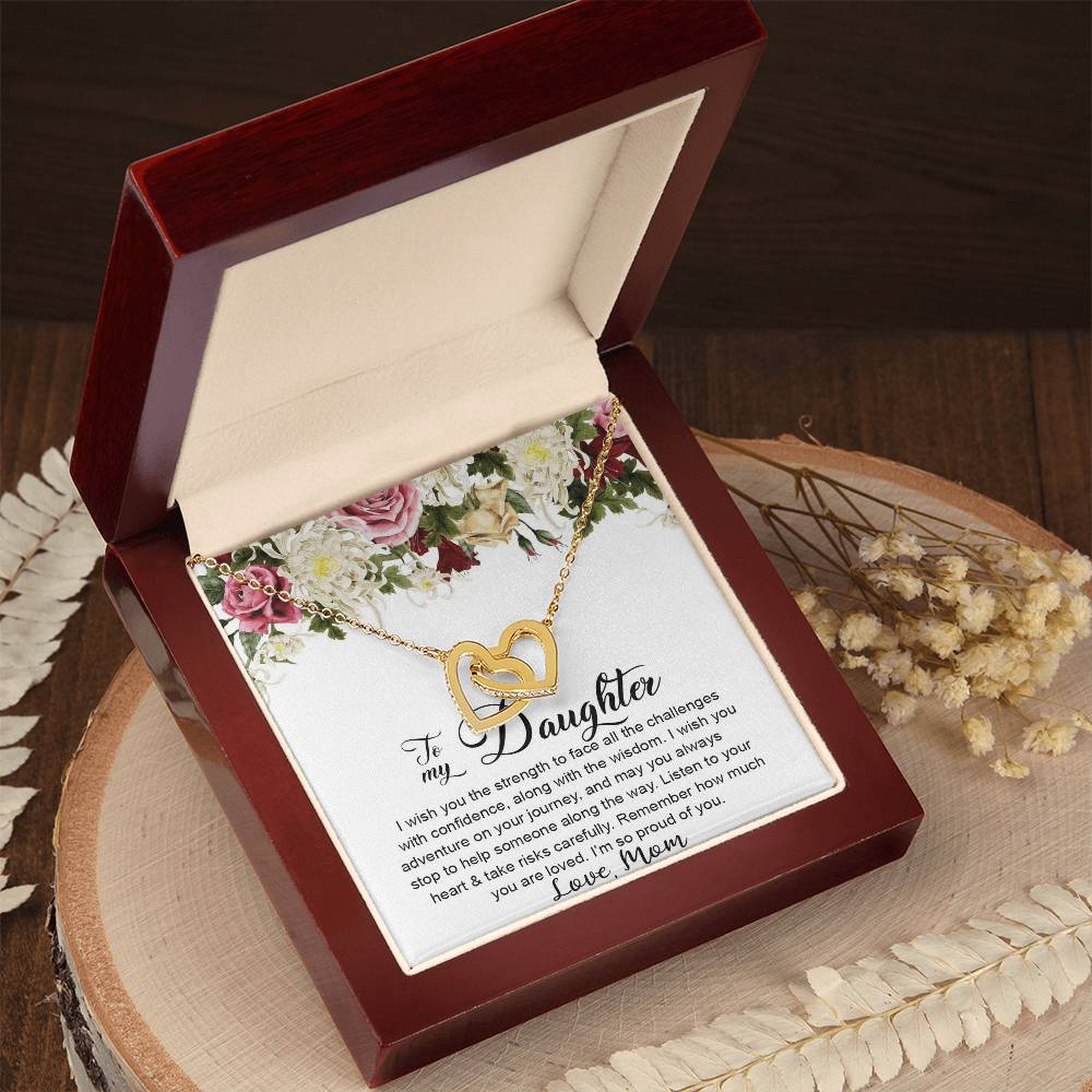 To My Daughter Necklace Gift Gift For Daughter From Mom Mother Daughter Interlocking Hearts Necklace Birthday Christmas Gift