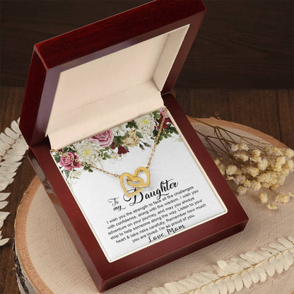 To My Daughter Necklace Gift Gift For Daughter From Mom Mother Daughter Interlocking Hearts Necklace Birthday Christmas Gift